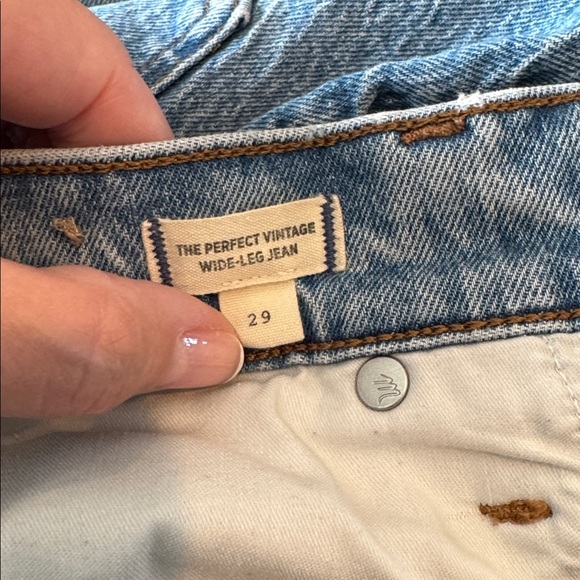 Madewell Wide Leg Classic Blue Women's Jeans - Picture 11 of 14